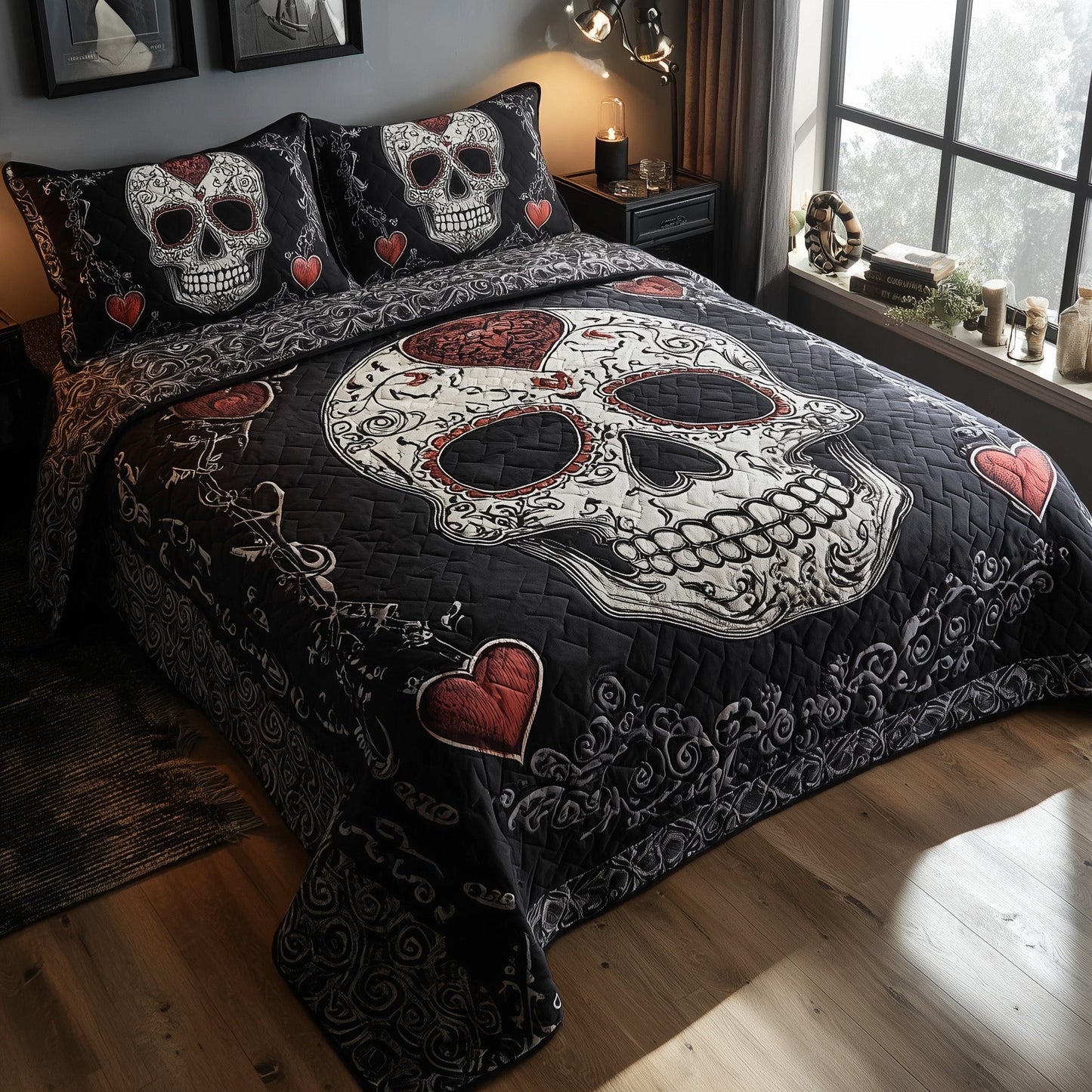 Skull Serenity 3-Piece Quilted Bedding Set GFTOTP11198
