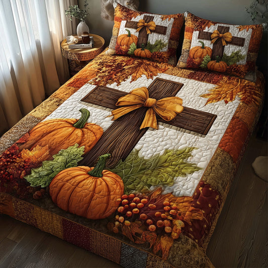Fall for Jesus 3-Piece Quilted Bedding Set GFTOTP11213