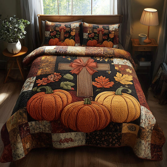 Fall for Jesus 3-Piece Quilted Bedding Set GFTOTP11219