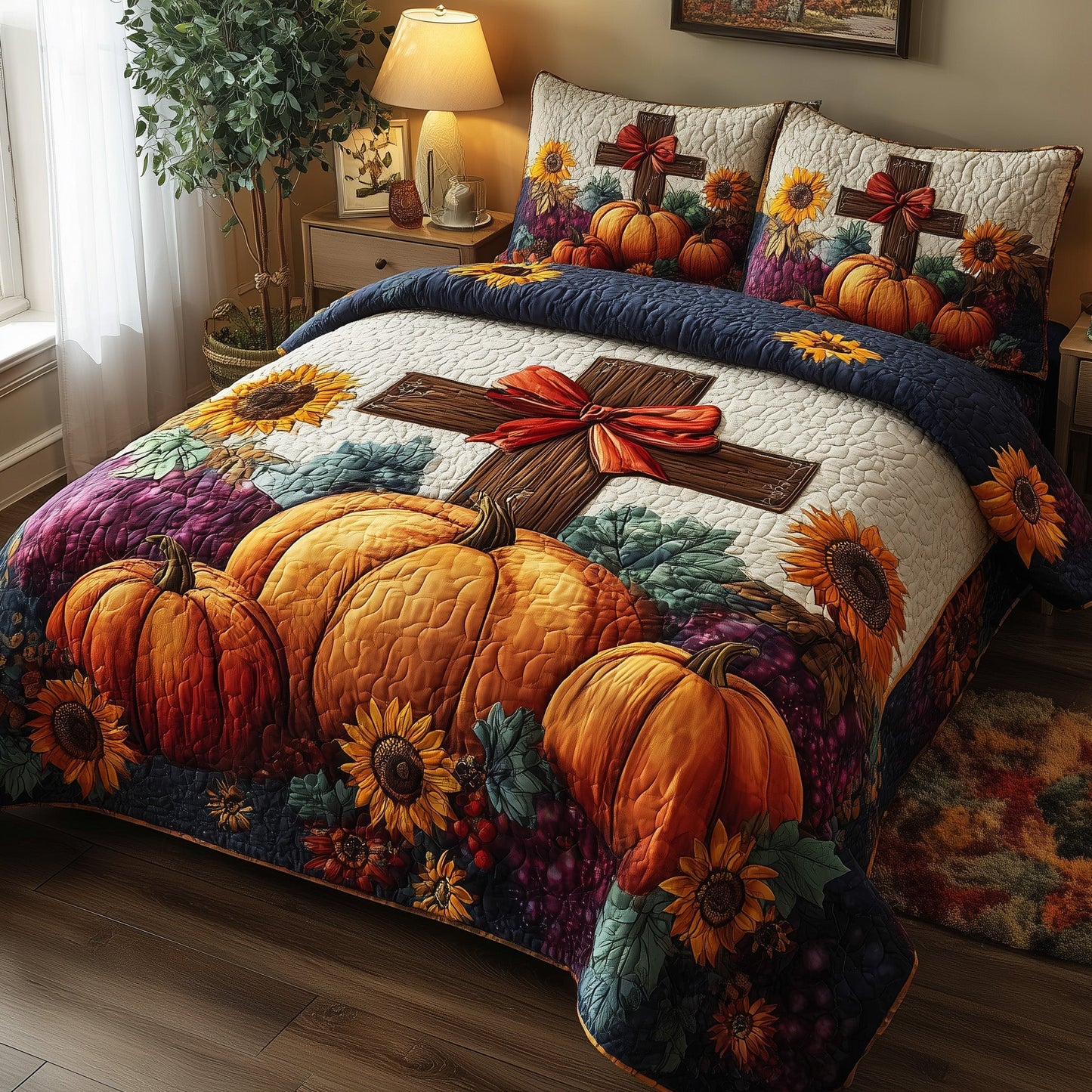 Fall for Jesus 3-Piece Quilted Bedding Set GFTOTP11221