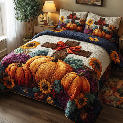Fall for Jesus 3-Piece Quilted Bedding Set GFTOTP11221