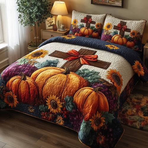 Fall for Jesus 3-Piece Quilted Bedding Set GFTOTP11221