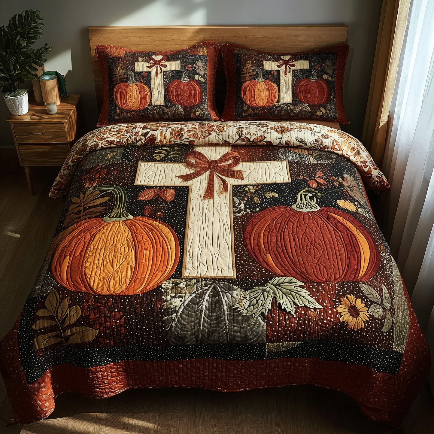 Fall for Jesus 3-Piece Quilted Bedding Set GFTOTP11223