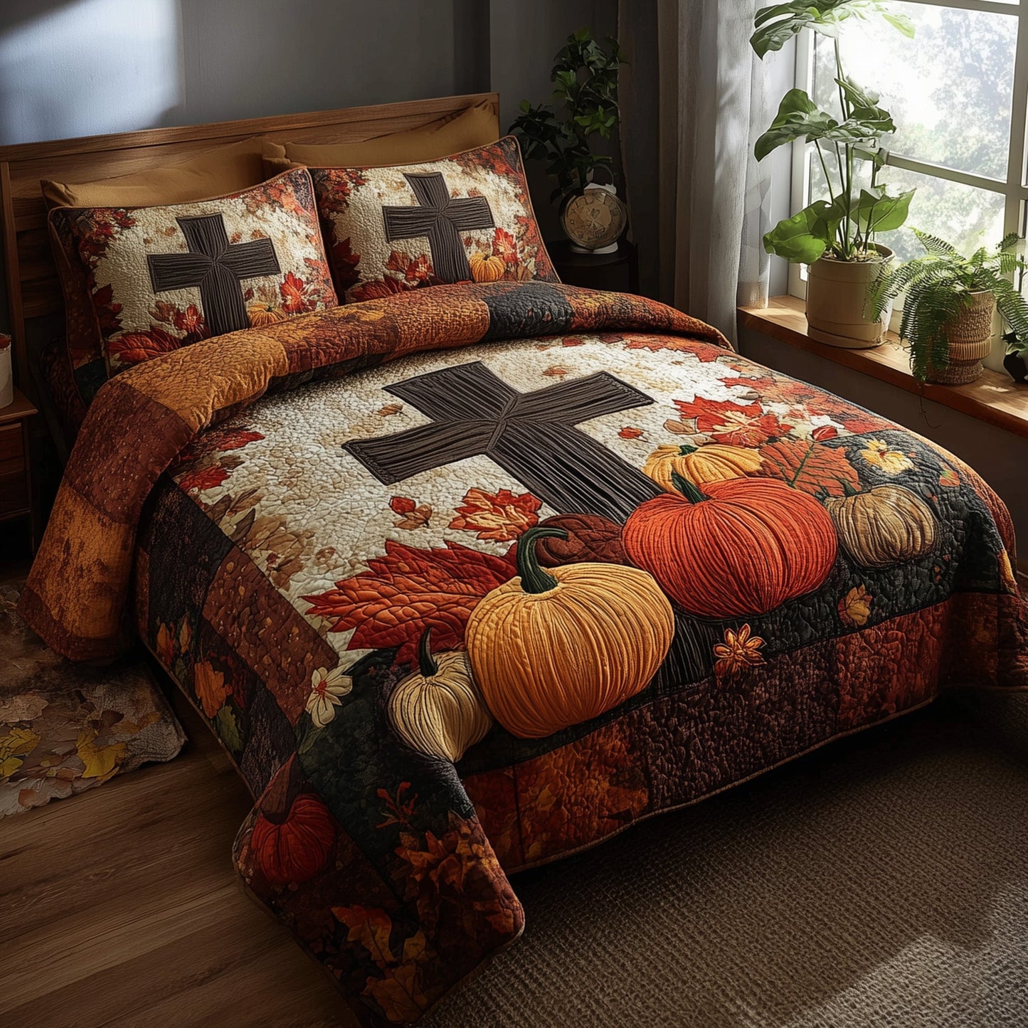 Fall for Jesus 3-Piece Quilted Bedding Set GFTOTP11224