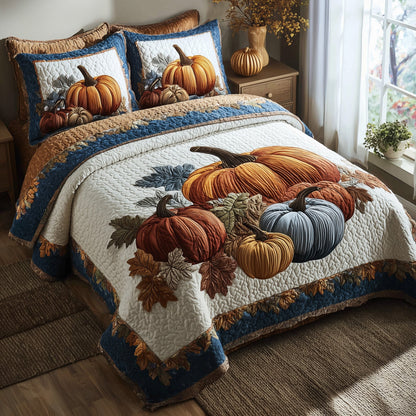 Autumn Pumpkin 3-Piece Quilted Bedding Set GFTOTP11230