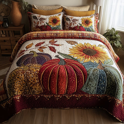 Autumn Pumpkin 3-Piece Quilted Bedding Set GFTOTP11234