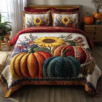 Autumn Pumpkin 3-Piece Quilted Bedding Set GFTOTP11235