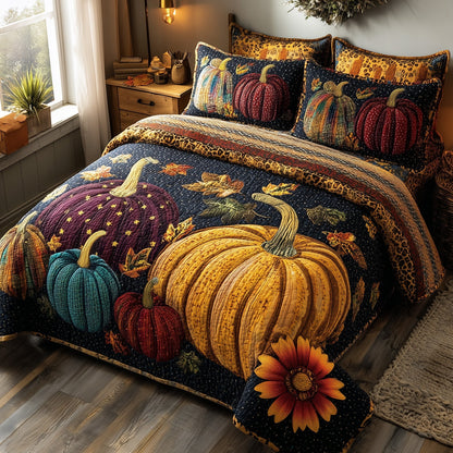 Autumn Pumpkin 3-Piece Quilted Bedding Set GFTOTP11236