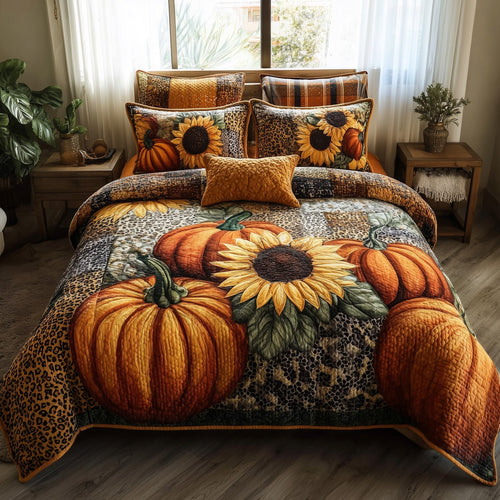 Autumn Pumpkin 3-Piece Quilted Bedding Set GFTOTP11238