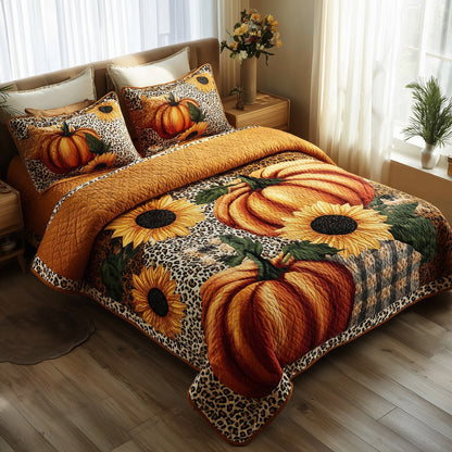 Autumn Pumpkin 3-Piece Quilted Bedding Set GFTOTP11239