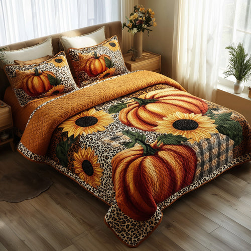 Autumn Pumpkin 3-Piece Quilted Bedding Set GFTOTP11239