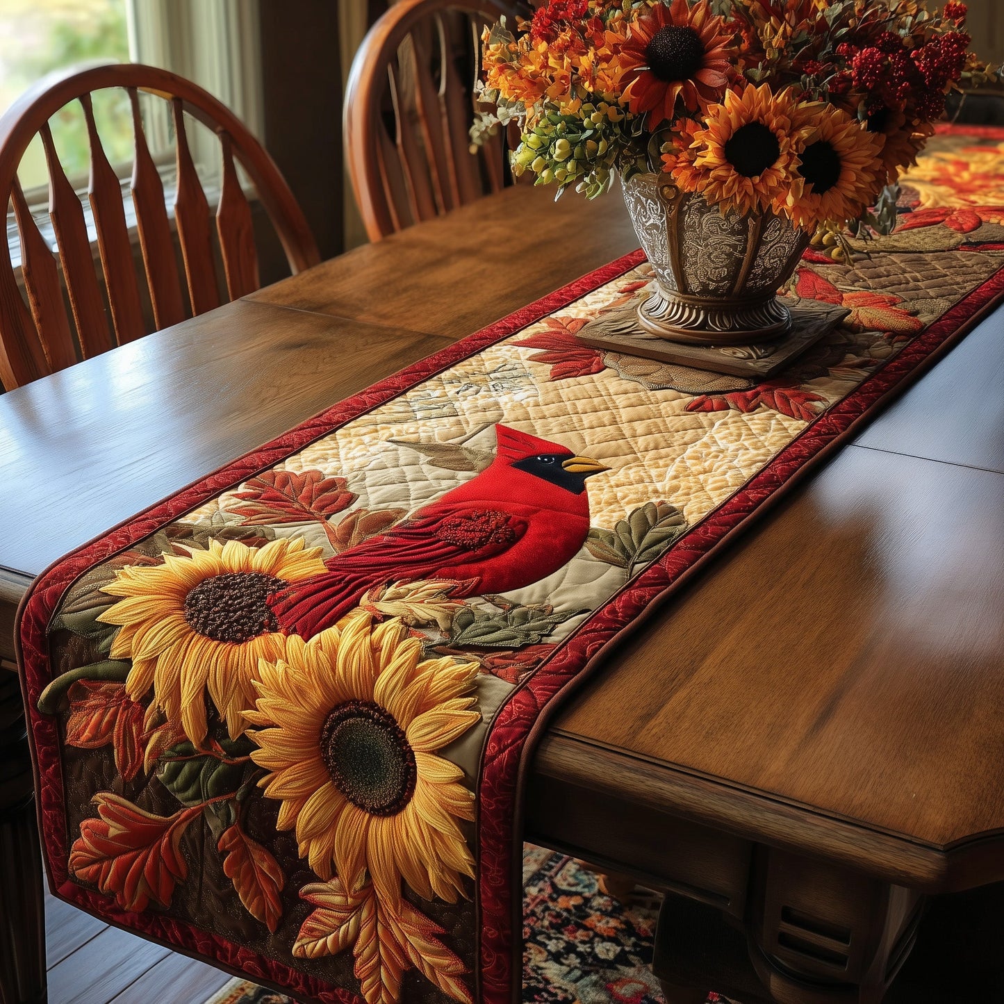 Autumn Cardinal Quilted Table Runner GFTOTP11253