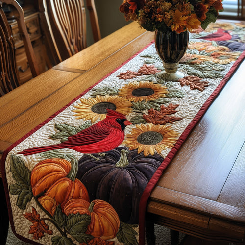 Autumn Cardinal Quilted Table Runner GFTOTP11254