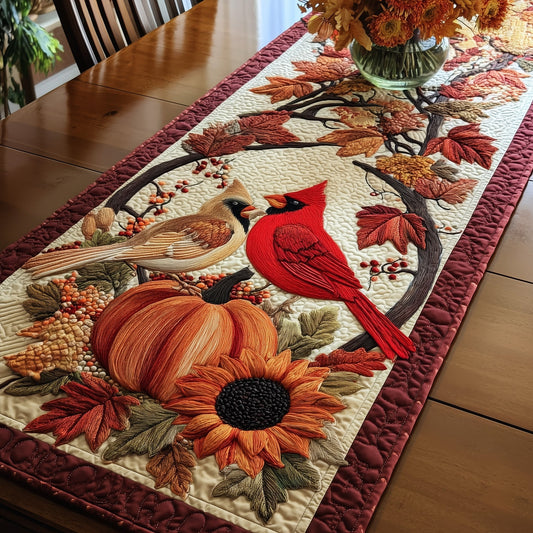 Autumn Cardinal Quilted Table Runner GFTOTP11255