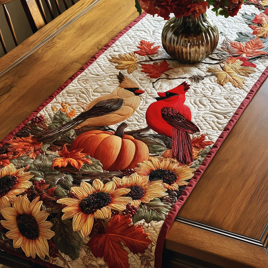 Autumn Cardinal Quilted Table Runner GFTOTP11256