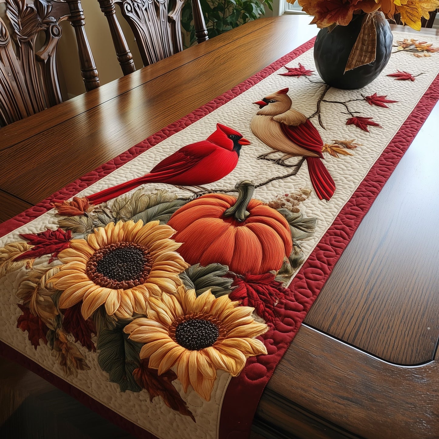 Autumn Cardinal Quilted Table Runner GFTOTP11257