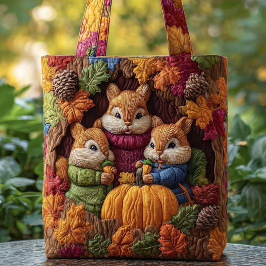 Charming Fall Squirrel Quilted Tote Bag GFTOTP11269