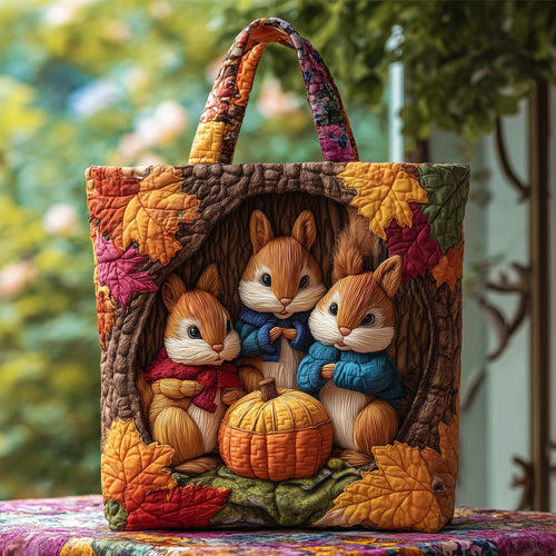 Charming Fall Squirrel Quilted Tote Bag GFTOTP11270