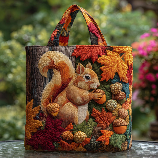 Charming Fall Squirrel Quilted Tote Bag GFTOTP11271