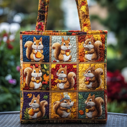 Charming Fall Squirrel Quilted Tote Bag GFTOTP11274