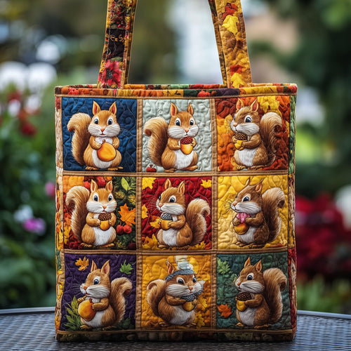 Charming Fall Squirrel Quilted Tote Bag GFTOTP11274