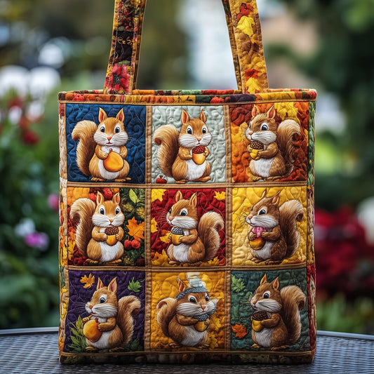 Charming Fall Squirrel Quilted Tote Bag GFTOTP11274