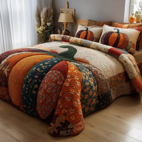 Pumpkin Haven 3-Piece Quilted Bedding Set GFTOTP11287