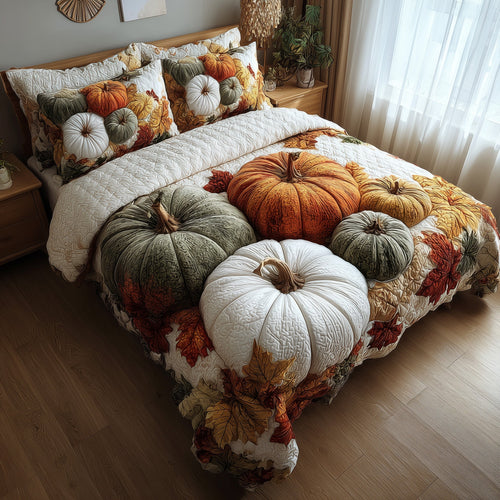 Pumpkin Haven 3-Piece Quilted Bedding Set GFTOTP11288