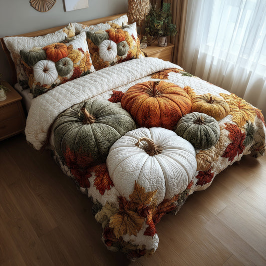 Pumpkin Haven 3-Piece Quilted Bedding Set GFTOTP11288