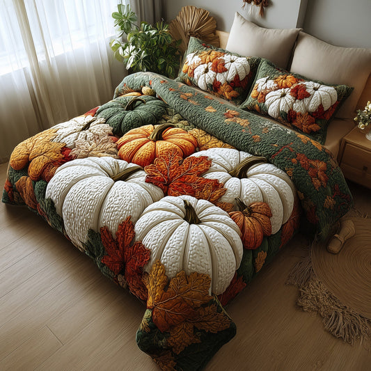 Pumpkin Haven 3-Piece Quilted Bedding Set GFTOTP11289
