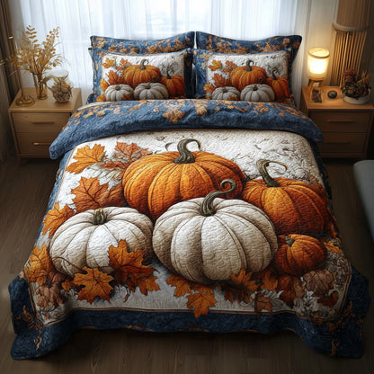 Rustic Pumpkin Charm 3-Piece Quilted Bedding Set GFTOTP11294