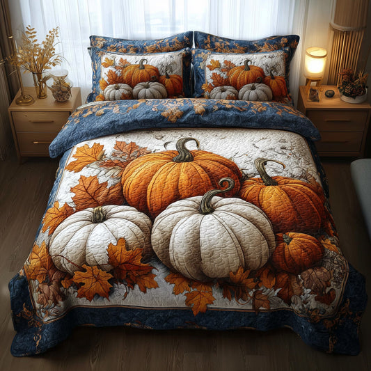 Rustic Pumpkin Charm 3-Piece Quilted Bedding Set GFTOTP11294