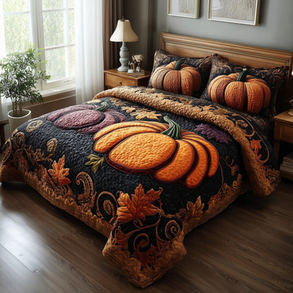 Rustic Pumpkin Charm 3-Piece Quilted Bedding Set GFTOTP11300