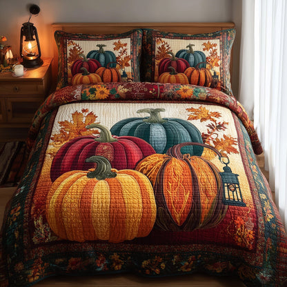 Rustic Pumpkin Charm 3-Piece Quilted Bedding Set GFTOTP11303