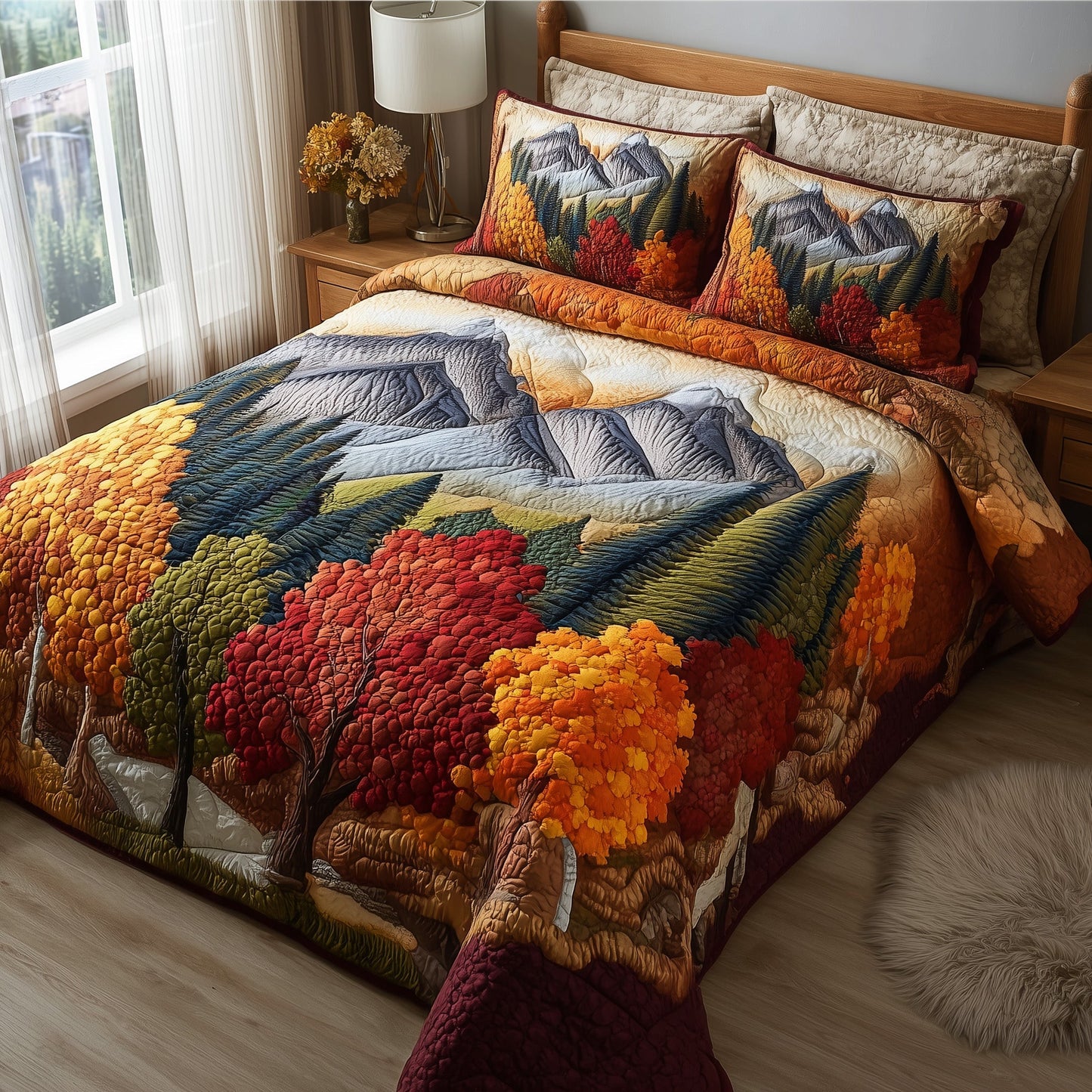 Autumn Trails 3-Piece Quilted Bedding Set GFTOTP11314