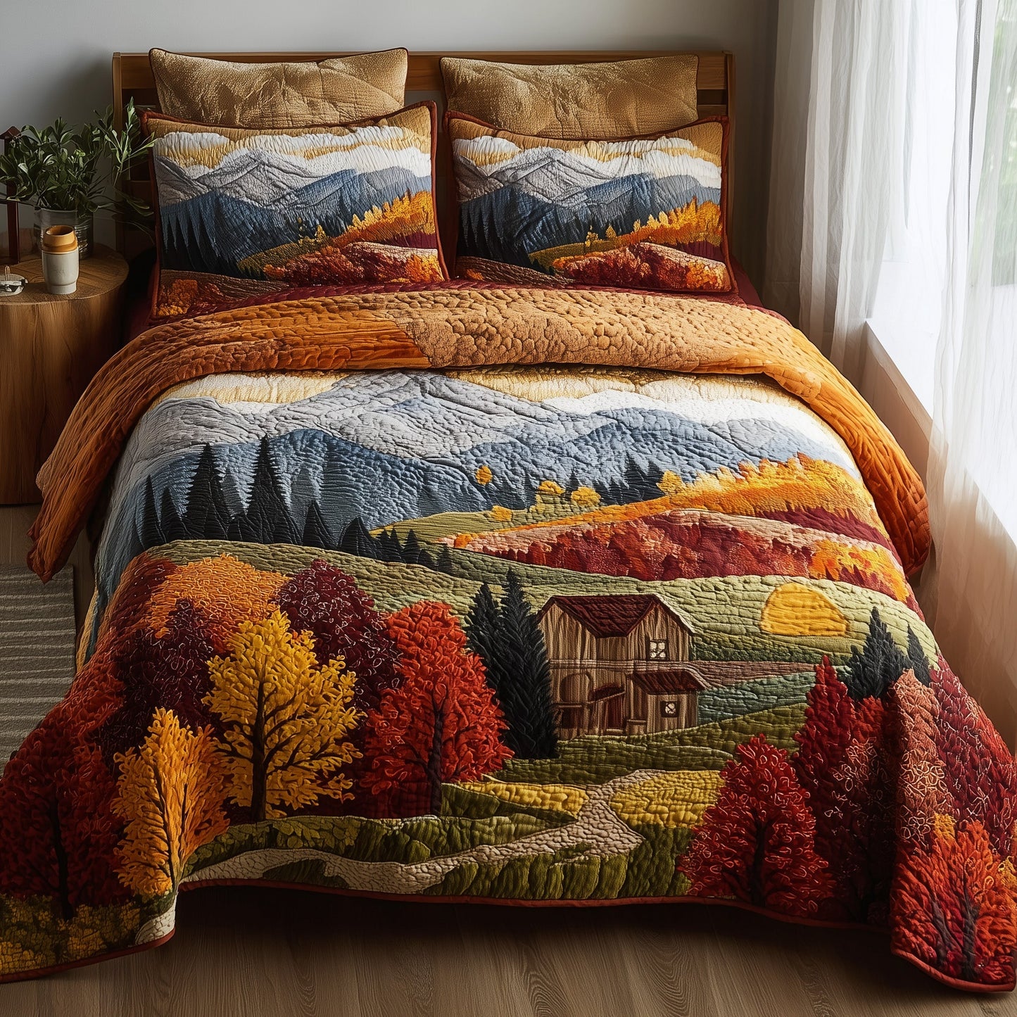 Autumn Trails 3-Piece Quilted Bedding Set GFTOTP11315