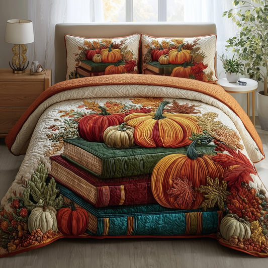 Bookish Autumn Dreams 3-Piece Quilted Bedding Set GFTOTP11316