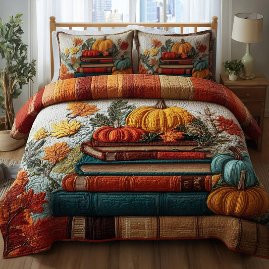 Bookish Autumn Dreams 3-Piece Quilted Bedding Set GFTOTP11317