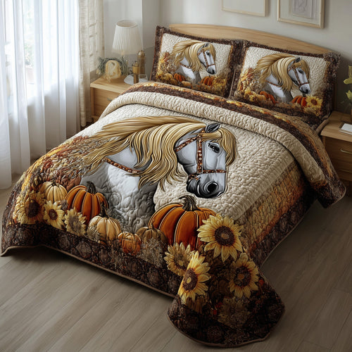Autumn Pasture Gallop 3-Piece Quilted Bedding Set GFTOTP11326