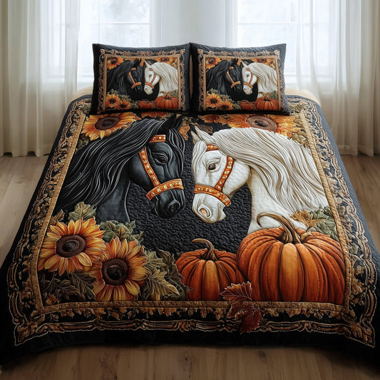Autumn Pasture Gallop 3-Piece Quilted Bedding Set GFTOTP11328