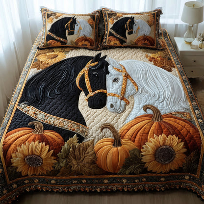 Autumn Pasture Gallop 3-Piece Quilted Bedding Set GFTOTP11329