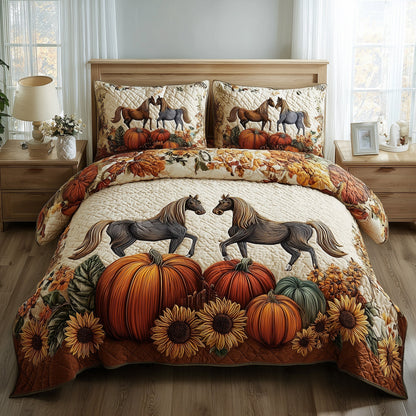 Autumn Pasture Gallop 3-Piece Quilted Bedding Set GFTOTP11331