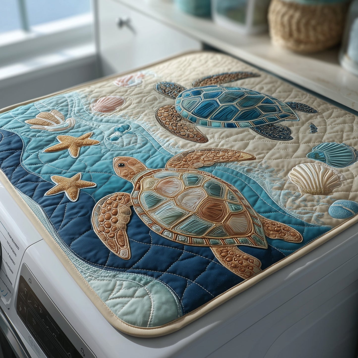 Turtle Drift Quilted Washer and Dryer Cover GFTOTP11332