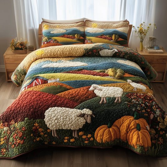 Rustic Autumn 3-Piece Quilted Bedding Set GFTOTP11340