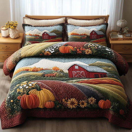 Rustic Autumn 3-Piece Quilted Bedding Set GFTOTP11341