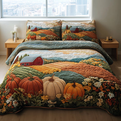 Rustic Autumn 3-Piece Quilted Bedding Set GFTOTP11343