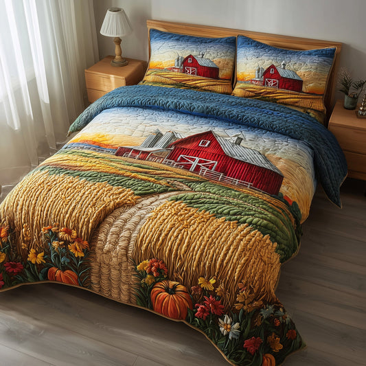 Golden Fields 3-Piece Quilted Bedding Set GFTOTP11344