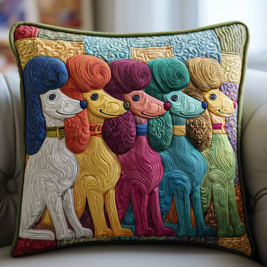 Whimsical Poodle Quilted Pillow Case GFTOTP11364