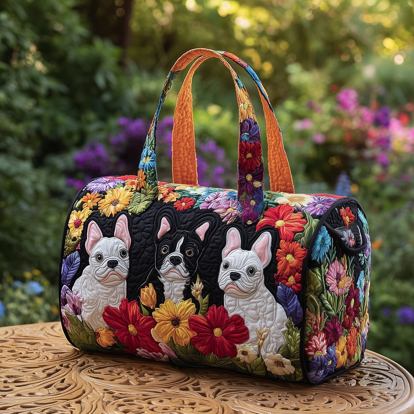 Frenchie Charm Quilted Duffle Bag GFTOTP11366
