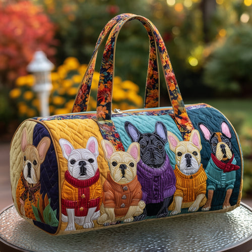 Frenchie Charm Quilted Duffle Bag GFTOTP11367